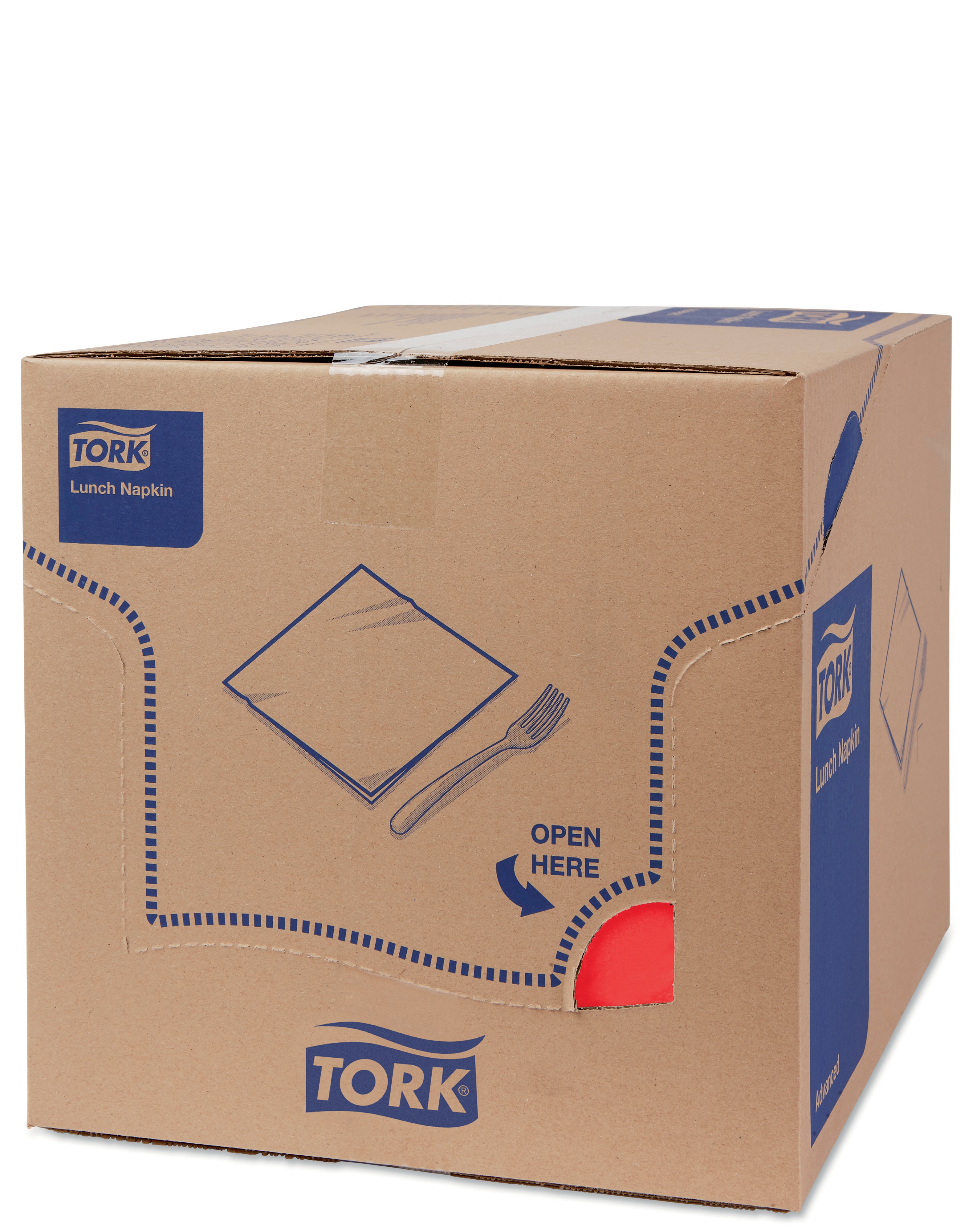 47721038 Красная обеденная салфетка, сложение 1/4 Tork  - Вид №4