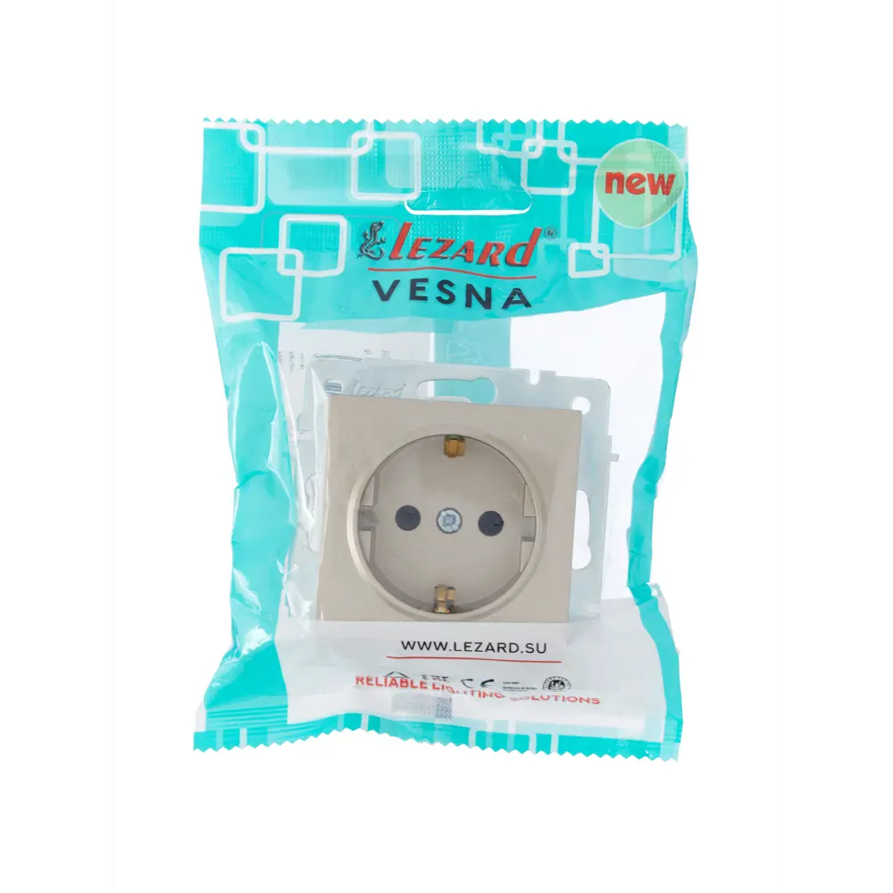 Розетка Lezard Vesna с заземлением в цвете титан 87103777 STLM-1580306 - Вид №5