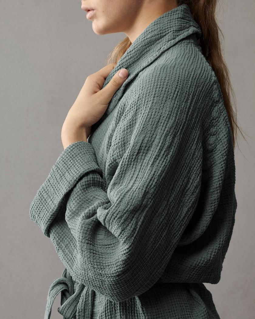 Society Limonta Халат с воротником-шалью из льняной ткани Lipe sun-id-1427446 - Вид №3