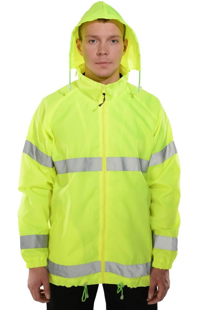 69853 Куртка-ветровка "Блик" лимонная с СВП  Сигнальная одежда  размер 48-50/182-188 Спецодежда  - Вид №6