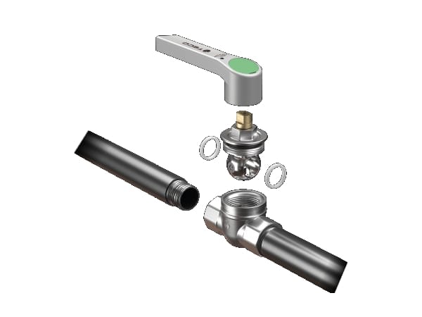 Запорный клапан Top Entry в прямом исполнении с резьбой F/F с рычагом управления TECO T4 ARCH-00141948 - Вид №3