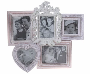 Фоторамка настенная, 5 секций серая TO4ROOMS СЕРДЦЕ 212329 Мультиколор