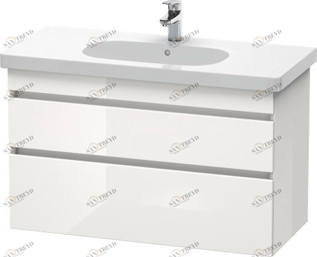 DS648502222 Тумбочка подвесная DuraStyle #DS6485 1000 x 453 мм Белый глянцевый декор Duravit