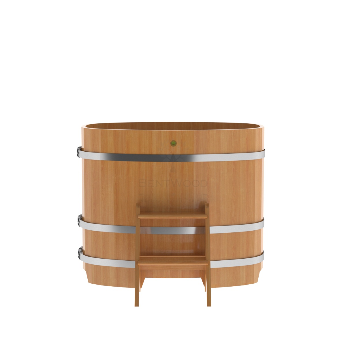 1142 Купель овальная из лиственницы 0,76х1,16х1,0 натуральная премиум Alyarus  - Вид №3