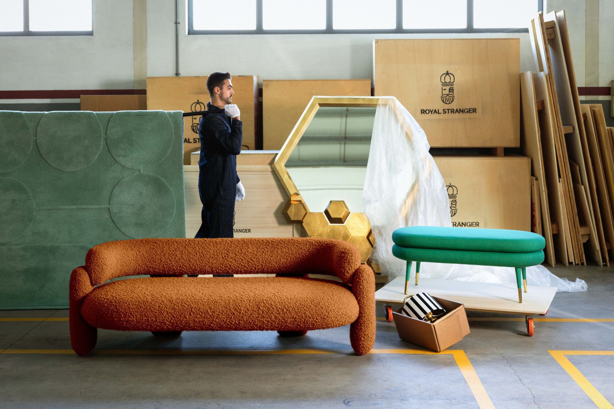 Бархатная мягкая скамейка ROYAL STRANGER MARSHMALLOW ARCH-00109711 - Вид №7