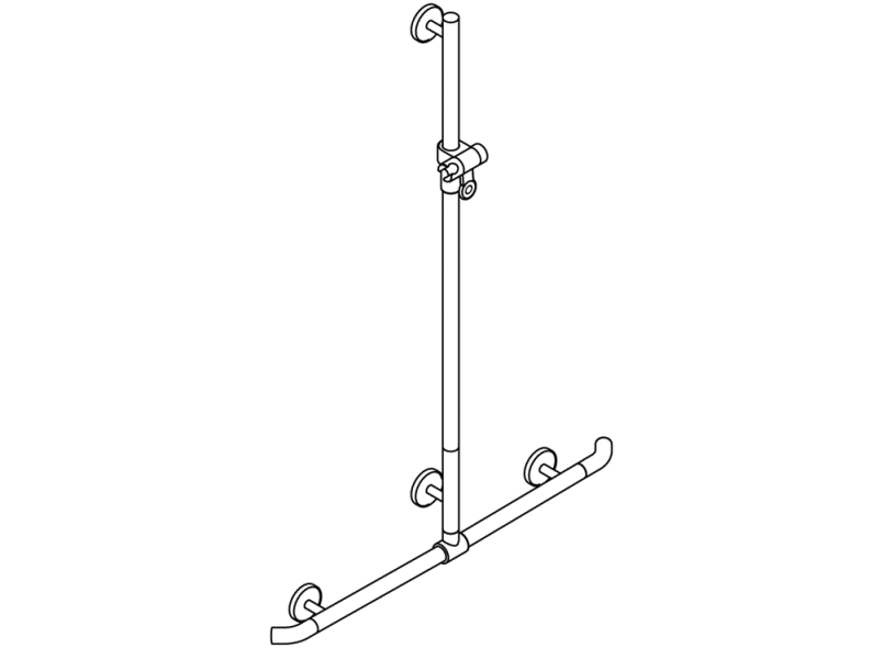 950.35.44099 Поручень для душа с выдвижным держателем для душа HEWI Greifen  - Вид №3