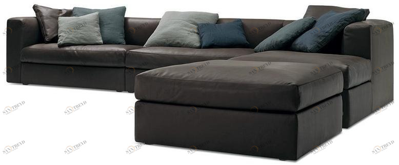 Poliform Угловой диван в коже Dune sun-id-1474495