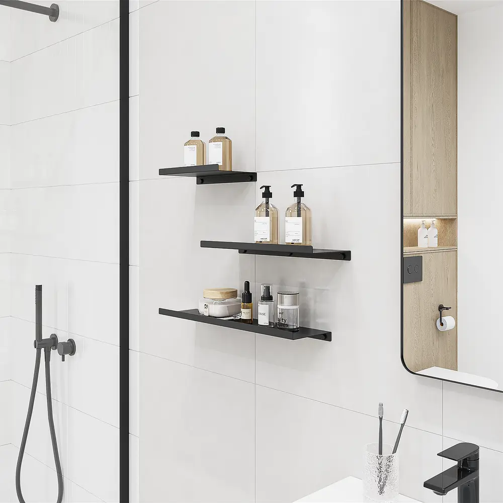 Настенная полка 44x12 см металл цвет черный KONSENSA STLM-2120602 - Вид №5