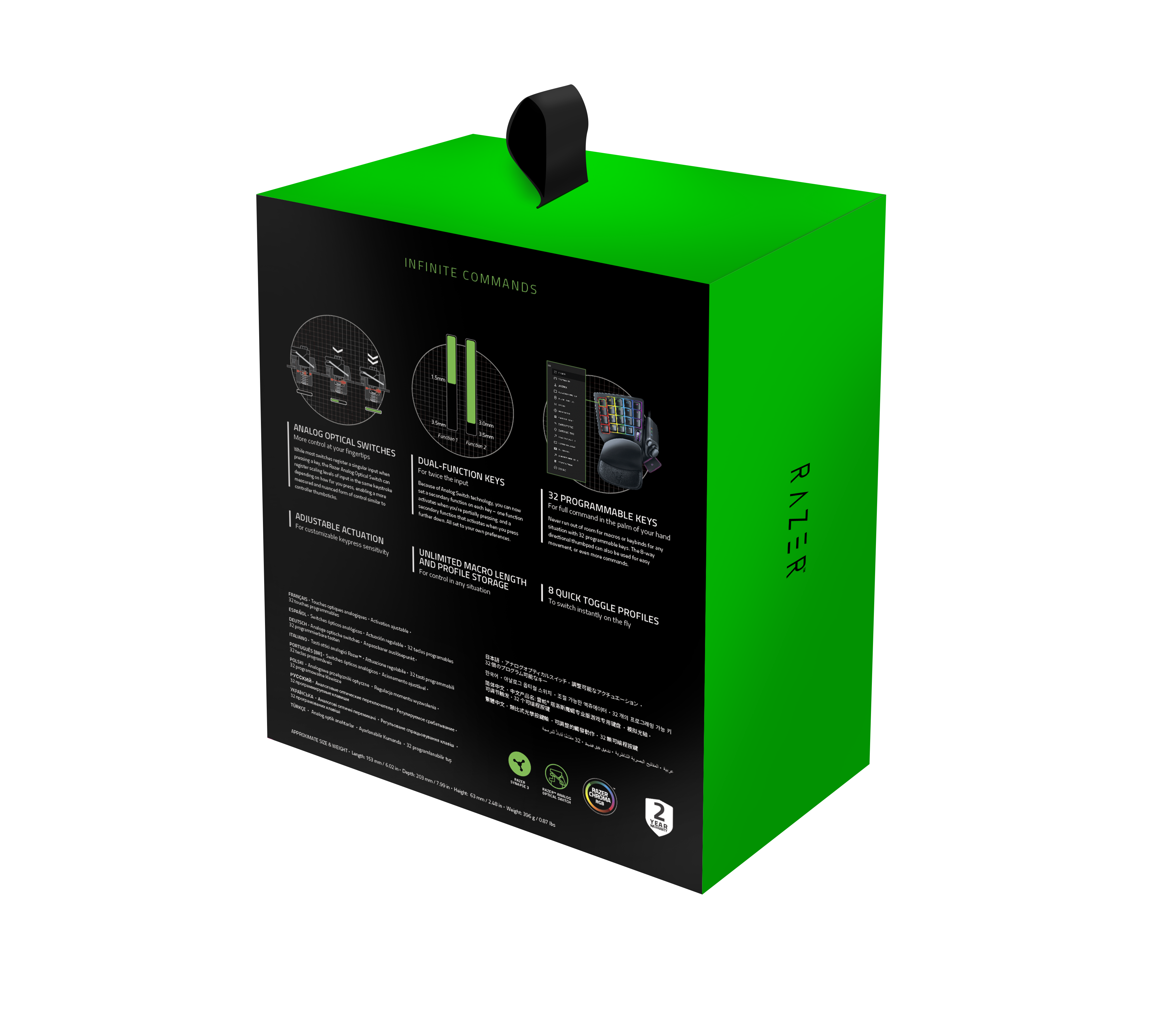 RZ07-03110100-R3M1 tartarus pro – analog optical gaming keypad - frml Razer Santreyd  - Вид №5