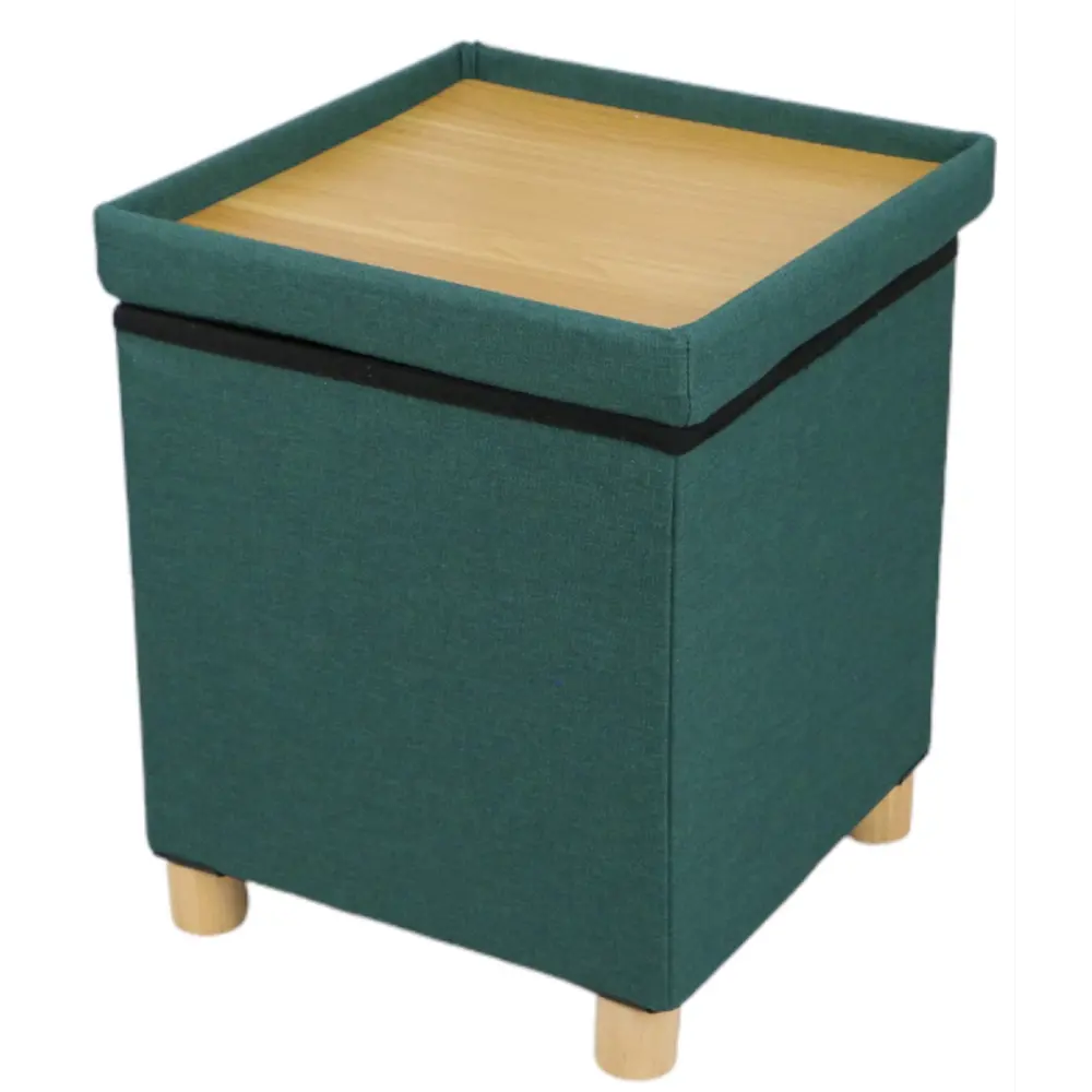 Пуф-столик складной 38x38x43 см цвет зеленый DREAM RIVER STLM-2185770 - Вид №2