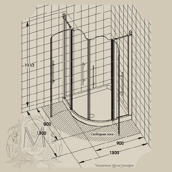 22709 Душевой уголок Migliore Diadema - Вид №2