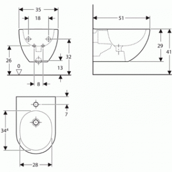 500.601.01.8 Биде подвесное  Keramag  - Вид №2