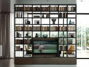 PIANCA Модульный книжный шкаф с подставкой под телевизор Spazioteca