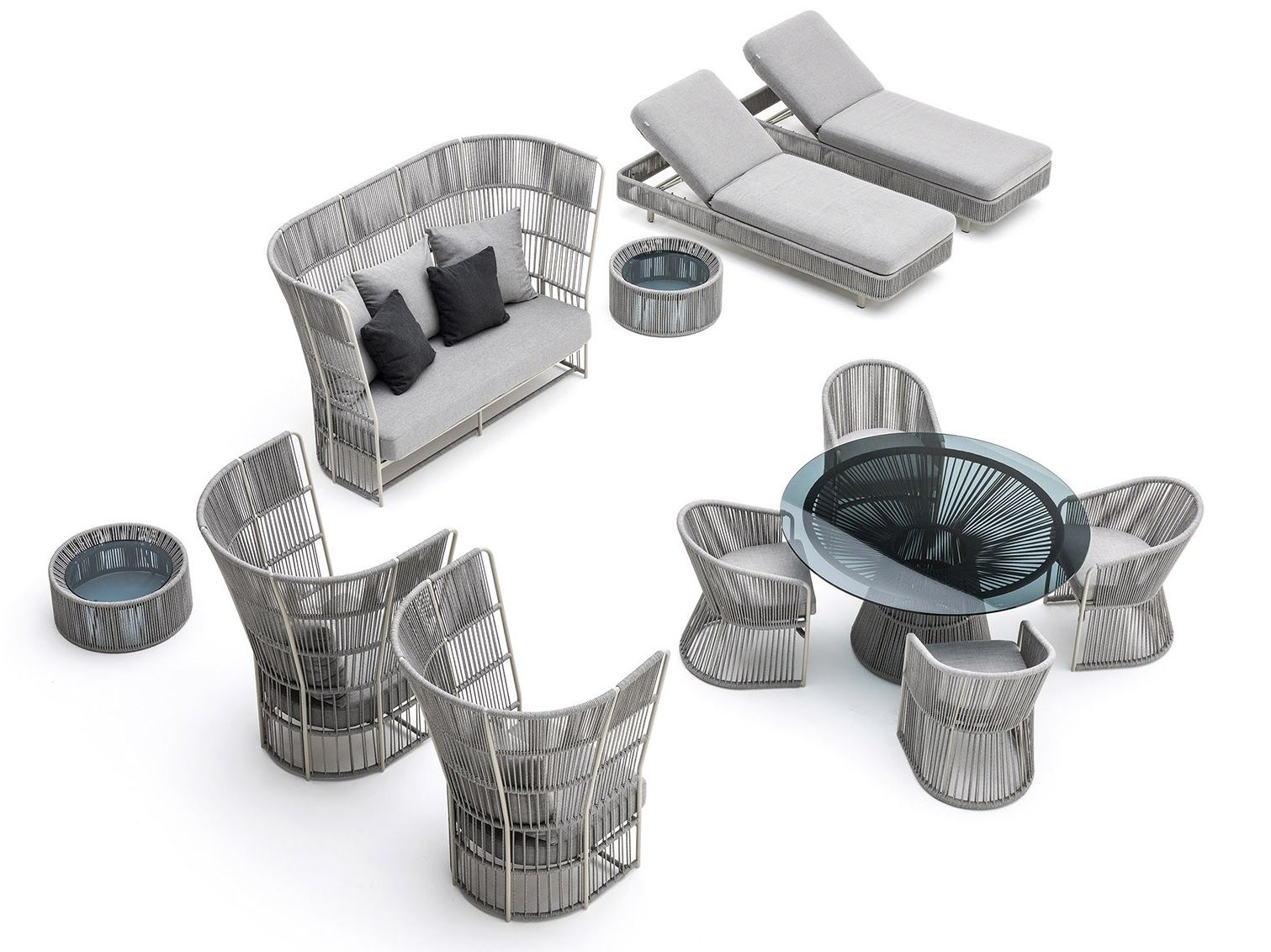 Плетеное кресло с высокой спинкой из синтетического волокна Varaschin Tibidabo ARCH-00077981 - Вид №1