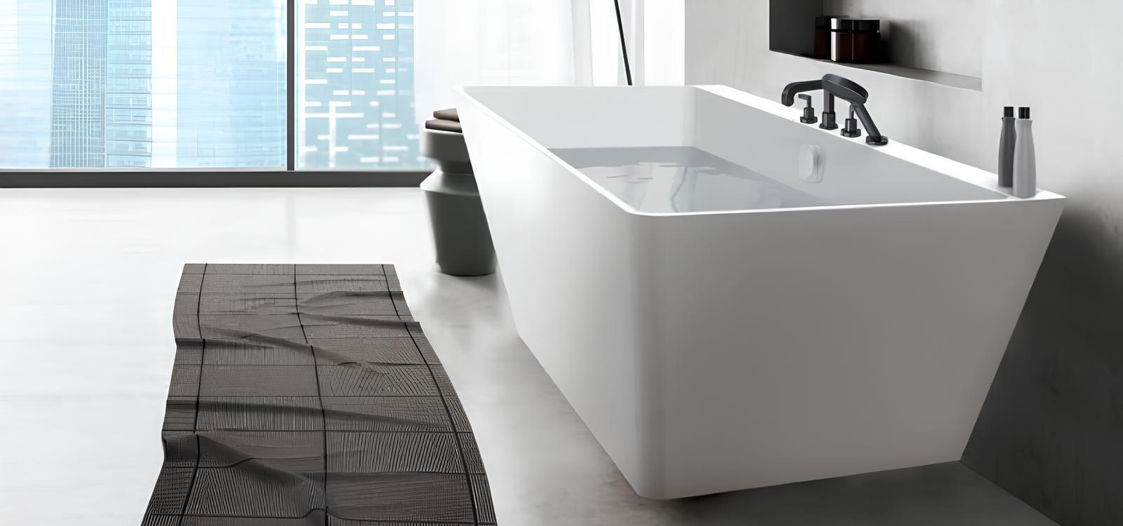 Прямоугольная ванна в центре комнаты в Solique HOESCH SCULTURA ARCH-00121283 - Вид №1