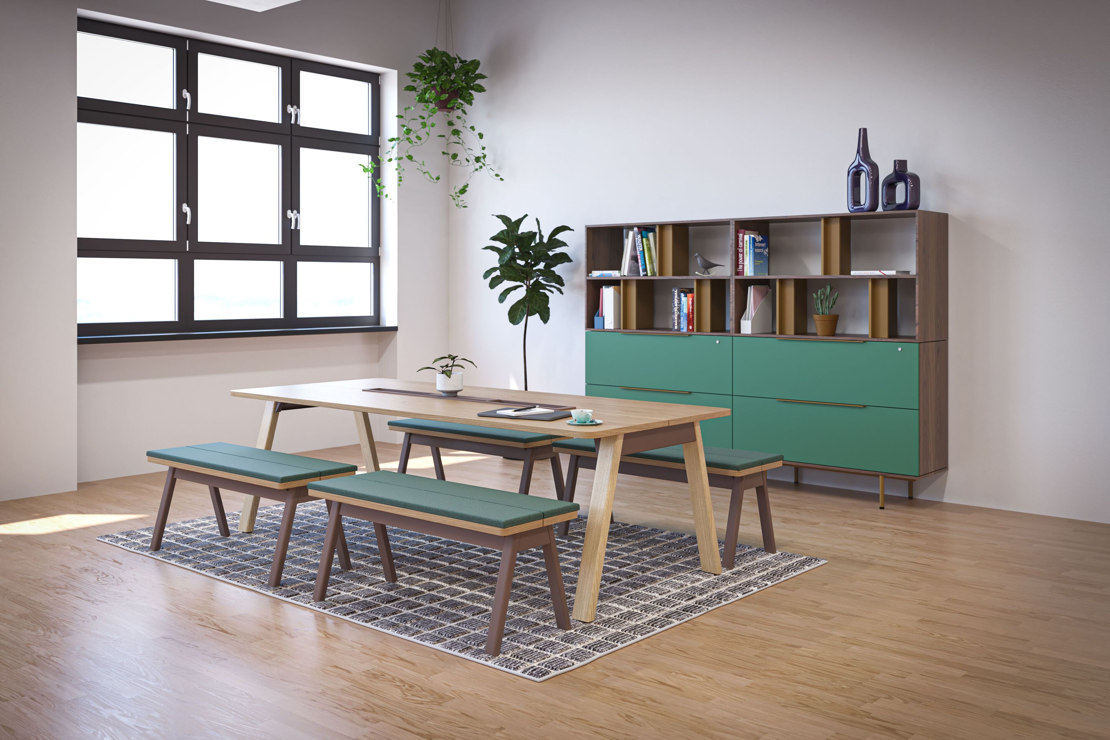 Мягкая скамейка из дерева и ткани Haworth Intuity ARCH-00057587