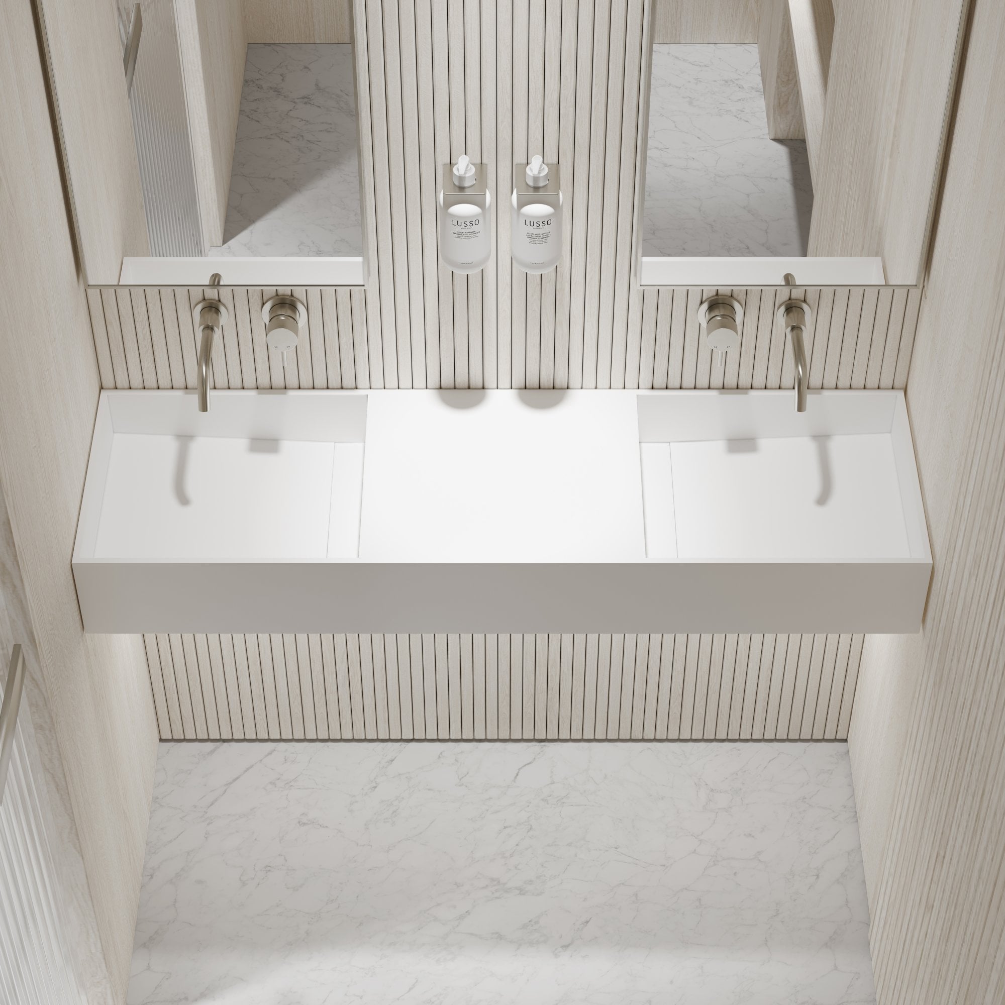 Прямоугольный двойной подвесной умывальник из смолы LUSSO COTTI ARCH-00102562 - Вид №2