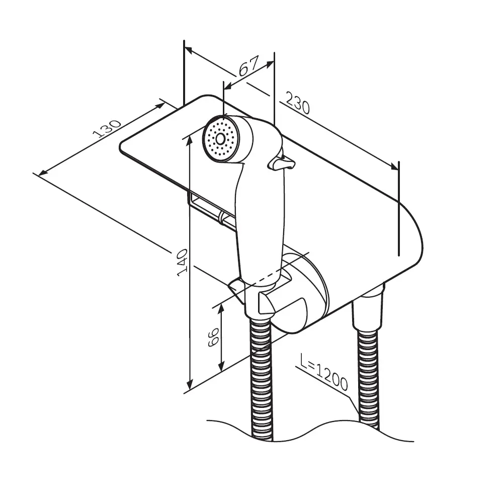 89346491 Гигиенический душ AM.PM Flash F0H9H822 набор со смесителем цвет черный матовый STLM-0987978  - Вид №12