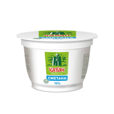 Сметана 15% Чабан 200 г БЗМЖ Santreyd 20736 - Вид №1