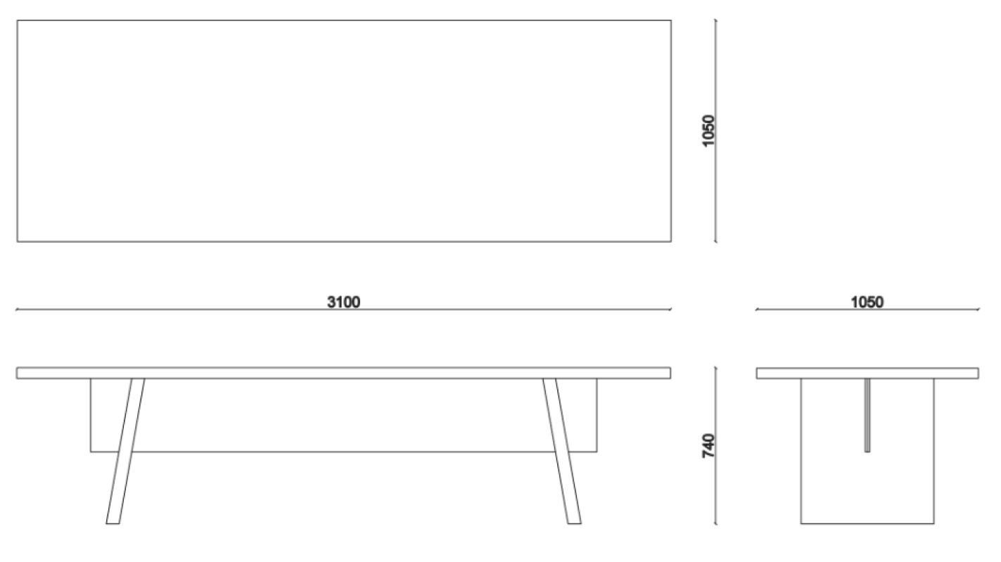 Прямоугольный стол из Fenix-NTM® Falsasquadra Альберико ARCH-00022983 - Вид №3