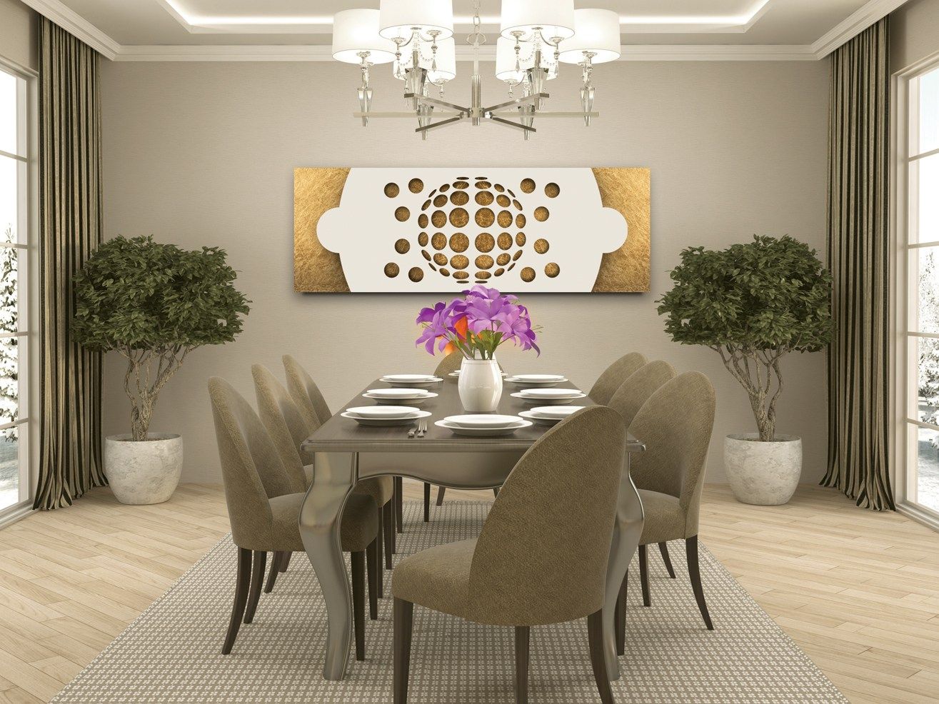 Алюминиевый полотенцесушитель Termo Design двойная пластина-сусальное золото ARCH-00136883 - Вид №7