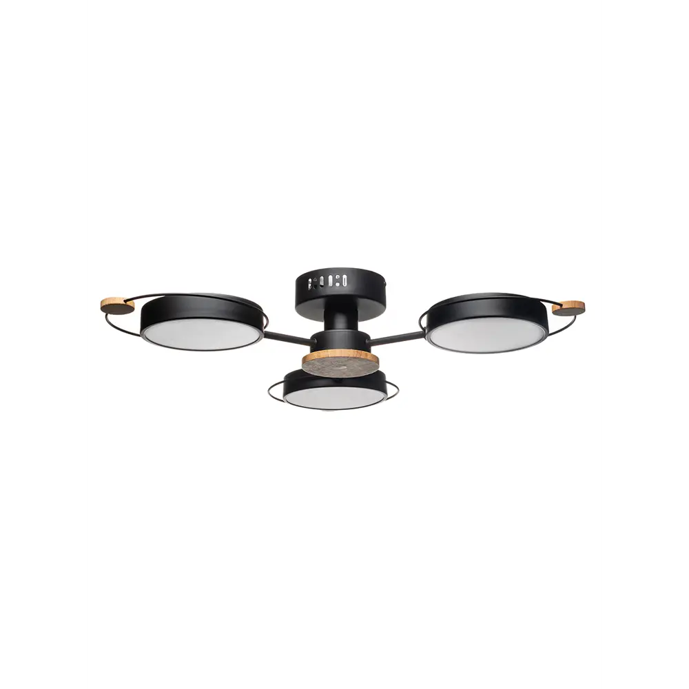 Люстра потолочная светодиодная Lamplandia Bergen Black L1479 с пультом управления, 15 м²,регулируемый белый свет, цвет черный STLM-2112559 - Вид №2