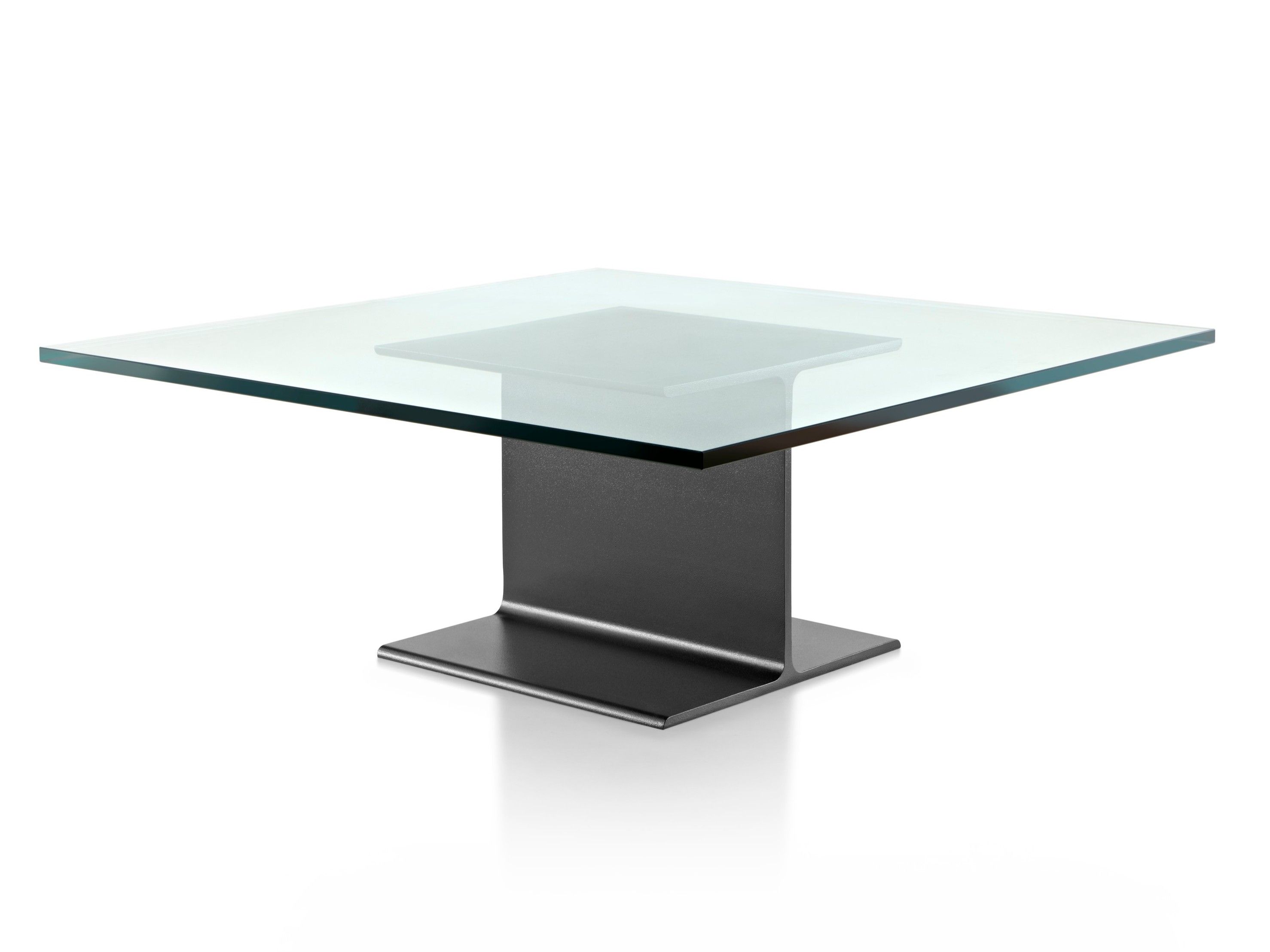 Квадратный алюминиевый и стеклянный журнальный столик Herman Miller I Beam ARCH-00012301