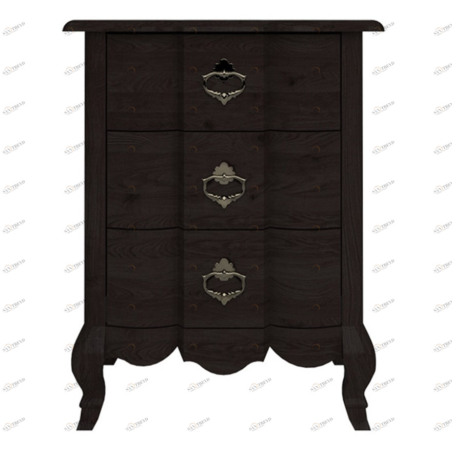 Тумбочка прикроватная коричневая Harvard FURNITERA  120317 Черный 