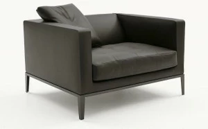 Maxalto Мягкое кожаное кресло с подлокотниками Simpliciter