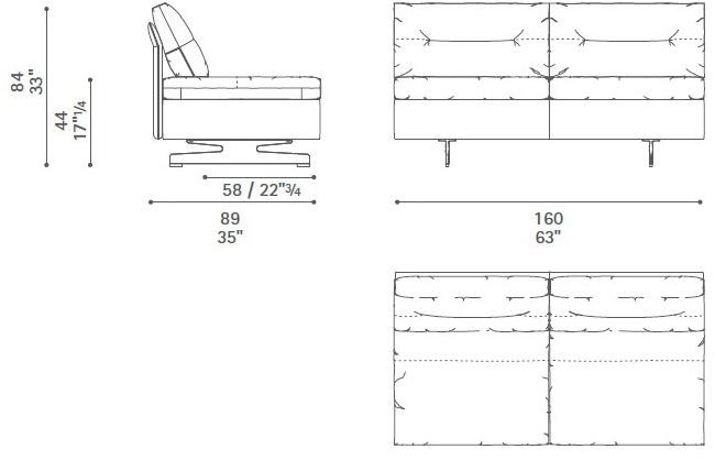 Poltrona Frau Модульный диван с журнальной полкой La collezione - divani e poltrone sun-id-1502655 - Вид №26