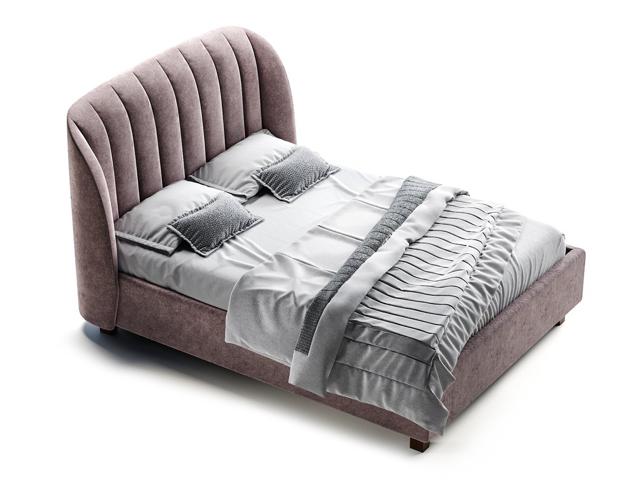 Кровать двуспальная 160х200 фиолетовая Tulip THE IDEA ДИЗАЙНЕРСКИЕ 210647 Розовый  - Вид №1