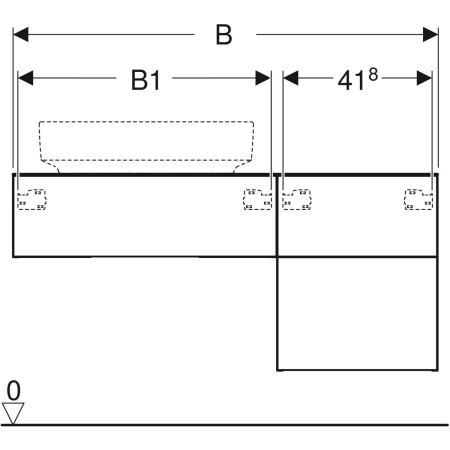 501.184.00.1 Шкафчик для накладной раковины Geberit VariForm, с тремя выдвижными ящиками, полкой и сифоном Geberit  - Вид №3