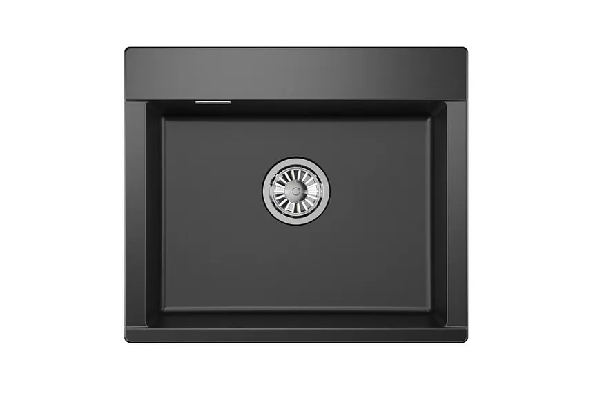 ES-5804, ШВАРЦ (чёрный металлик), кухонная мойка, кварц, ESTETICA GRANULA 5804-ST197 - Вид №2