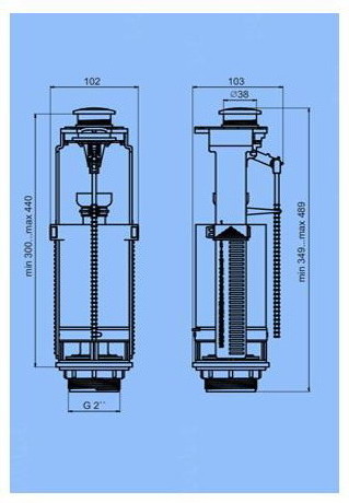 Арматура Ани Пласт с боковой подводкой 1/2 кнопка хром WC8010C WC8010C 14141 - Вид №1