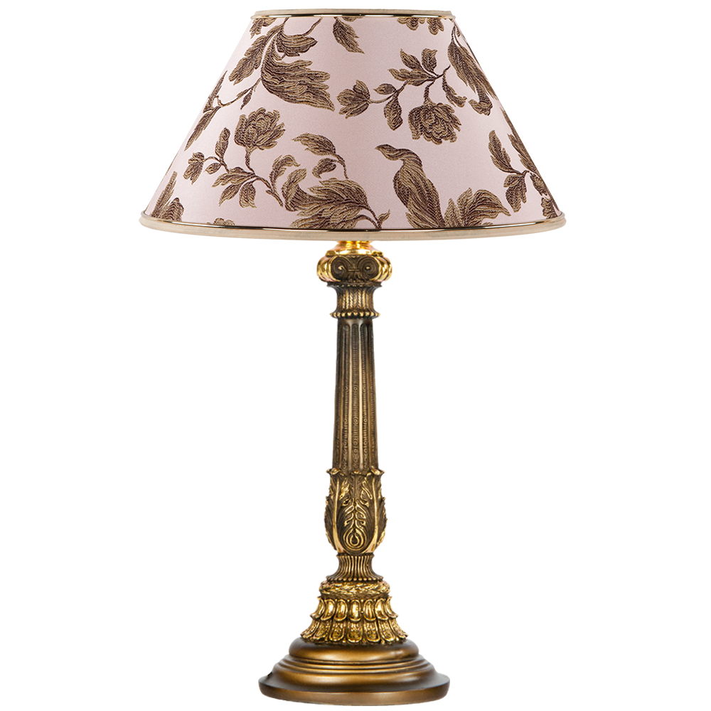 32022,34051 Настольная лампа Колонна Испанская Бронза Маргарита Персик BOGACHO 4627138210994, 4627138151662