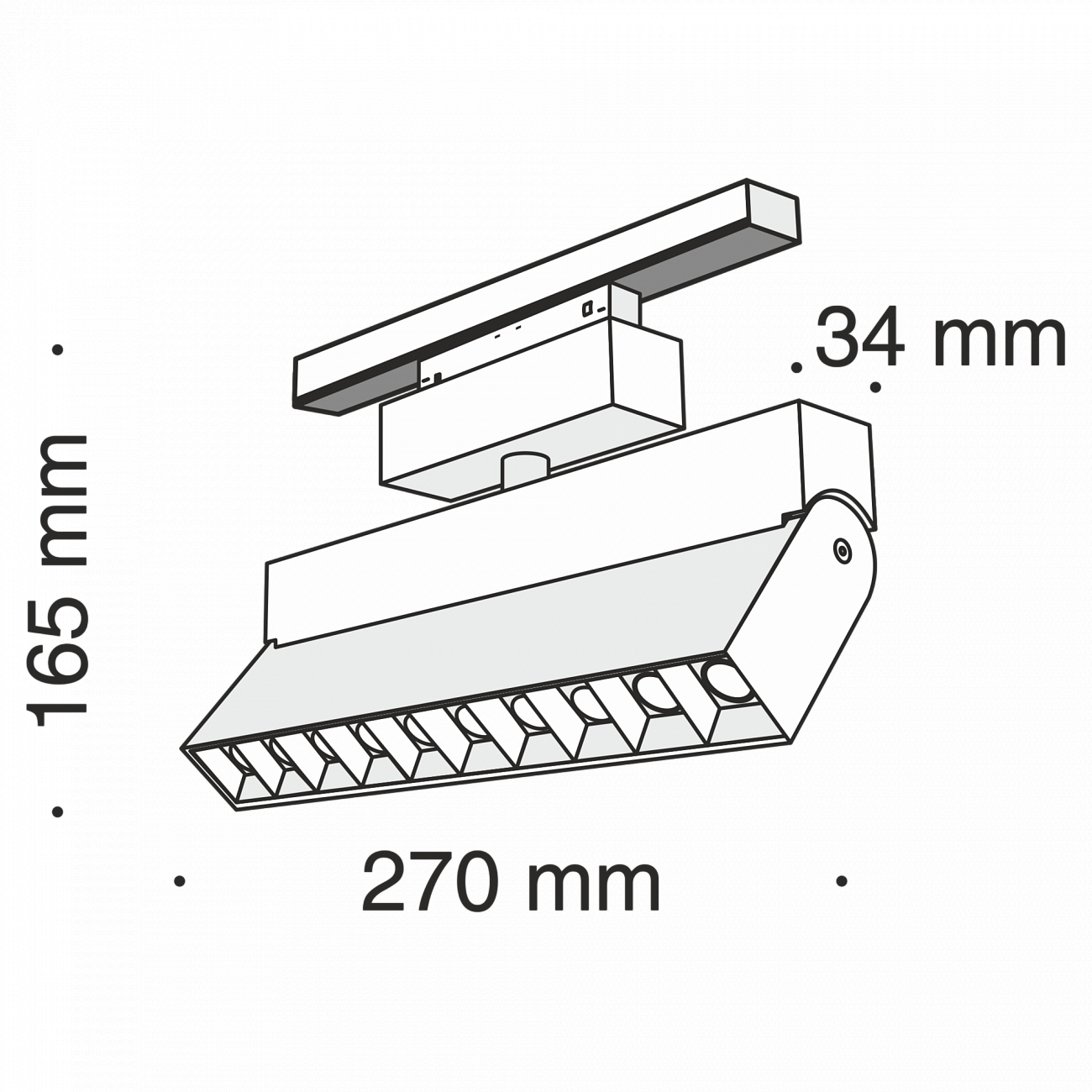 Трековый светильник черный TR015-20W4K TECHNICAL MAGNETIC TRACK SYSTEM 00-3956238 Черный  - Вид №3