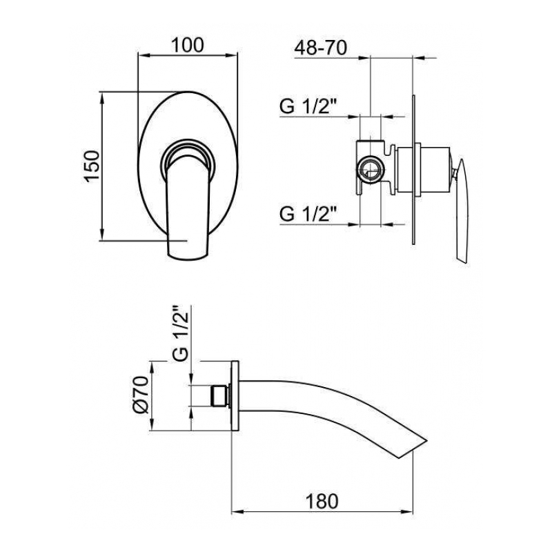 AI830606844 Смеситель для раковины Webert Aria - Вид №1