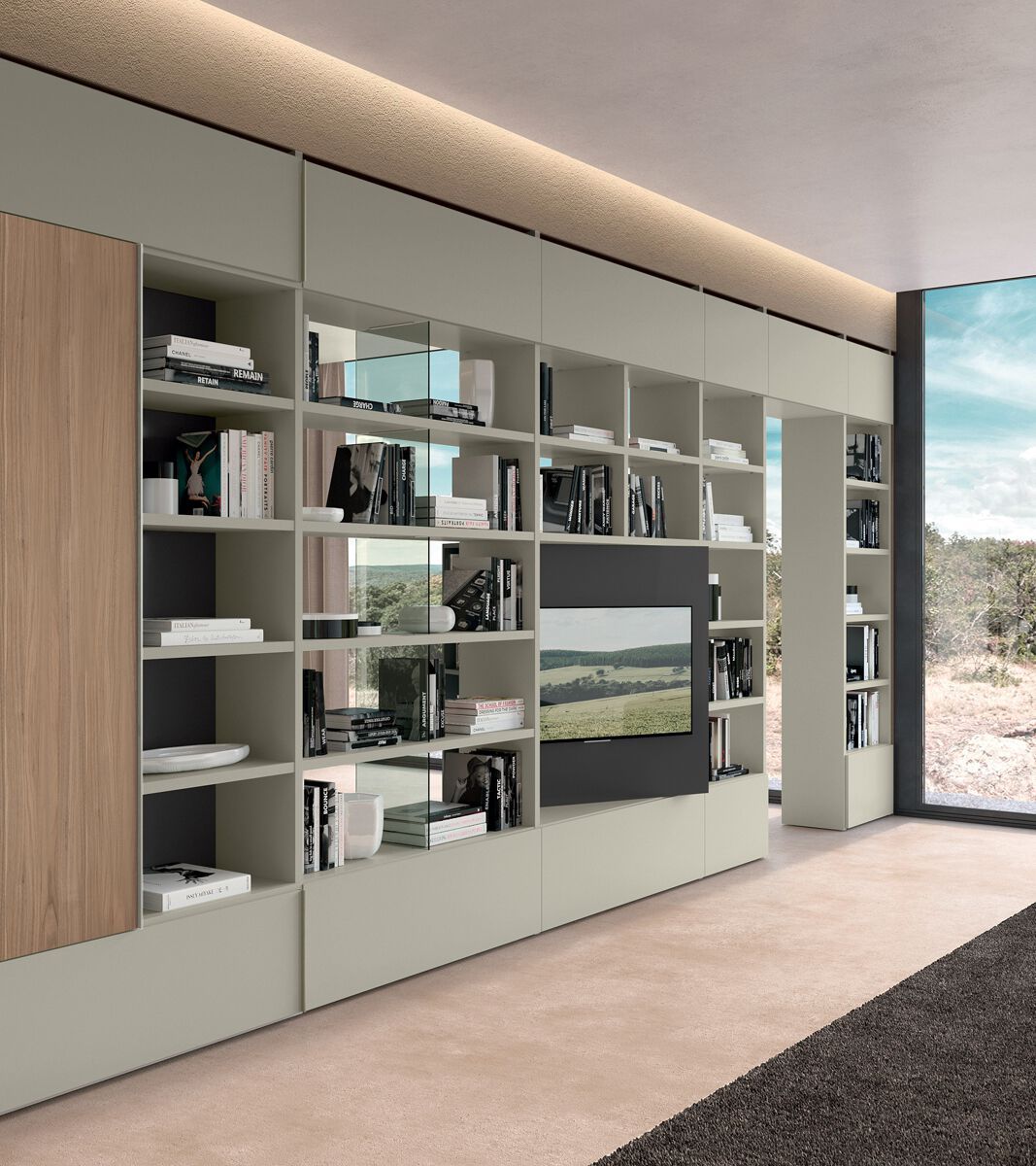 Деревянный секционный книжный шкаф Febal Casa TRENTA ARCH-00000563 - Вид №10