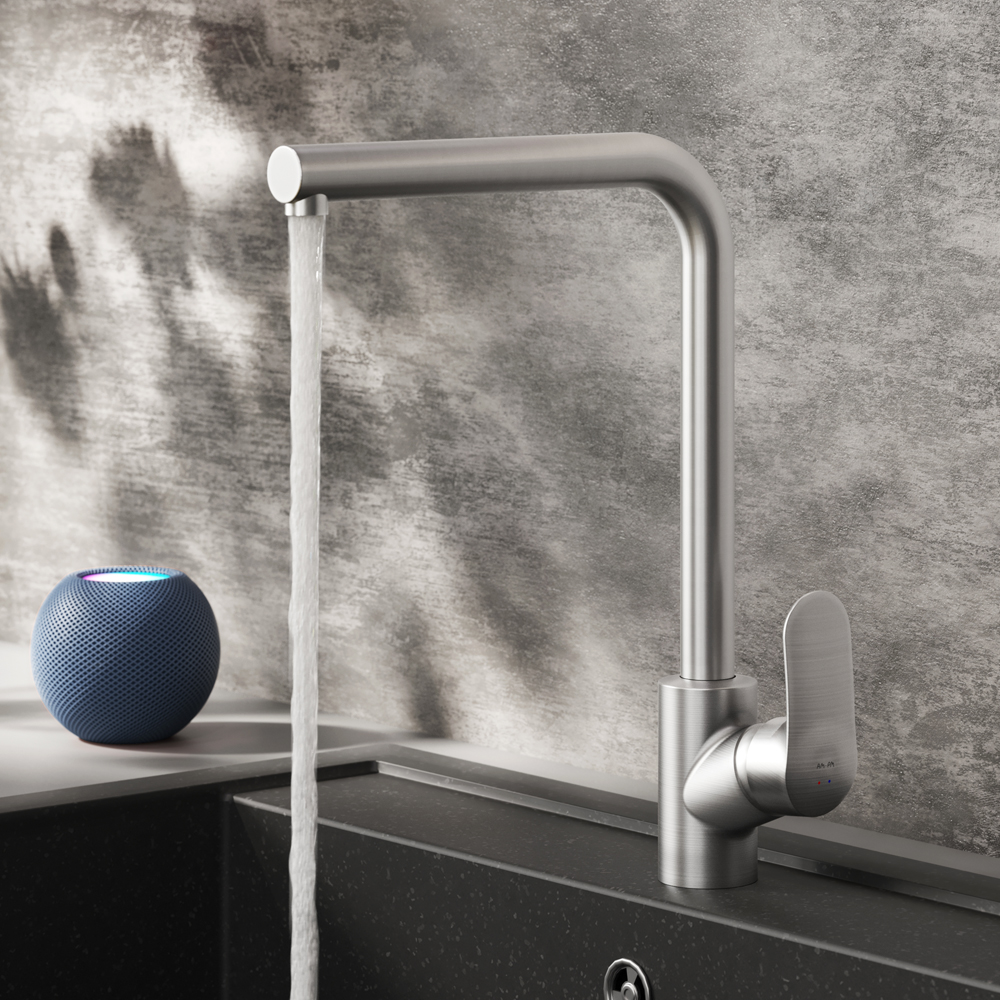 F8006011 смеситель для кухни G-образный излив сатин шт. AM.PM Like - Вид №1