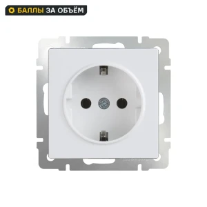 Розетка встраиваемая Werkel с заземлением цвет белый