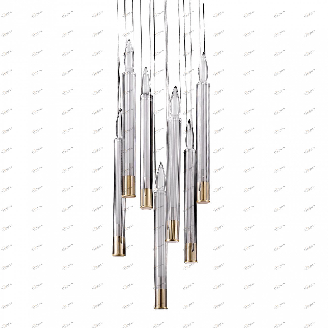 Светильник подвесной 120х32 см латунь Delight Collection P68094-7 brass DELIGHT COLLECTION ДИЗАЙНЕРСКИЕ 00-3882361 Золото;прозрачный 