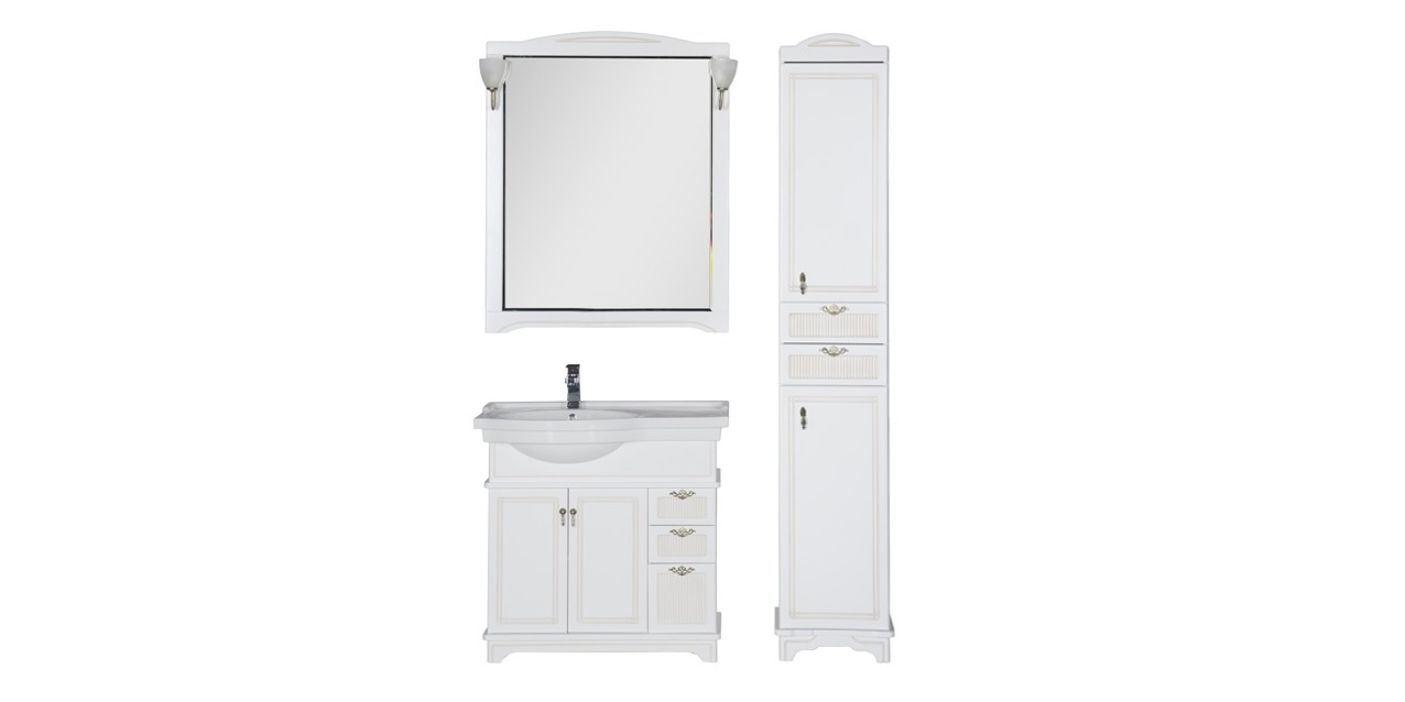 Комплект мебели Aquanet Луис 90 L белый 00169454 - Вид №1