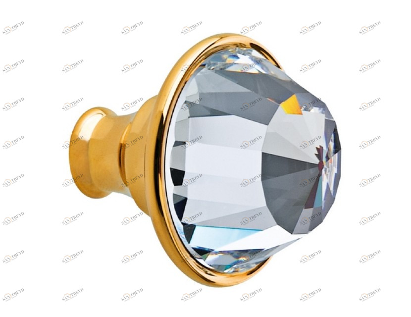 0Z5741.000.50 Ручка для шкафа диаметром 34 мм с кристаллами сваровски Яркий хром Mestre 