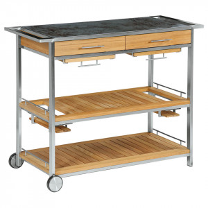 Code: 2MEST.805 Сервировочный столик с ртутью Teak  Mercury Dining