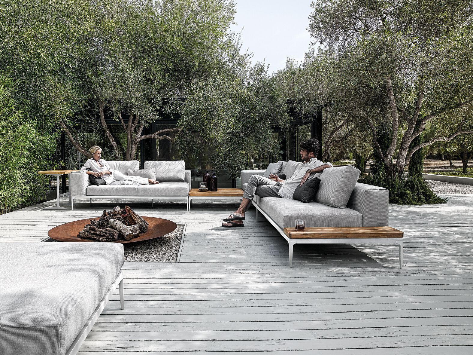 2-местный тканевый модульный садовый диван Gloster сетка ARCH-00041840 - Вид №26