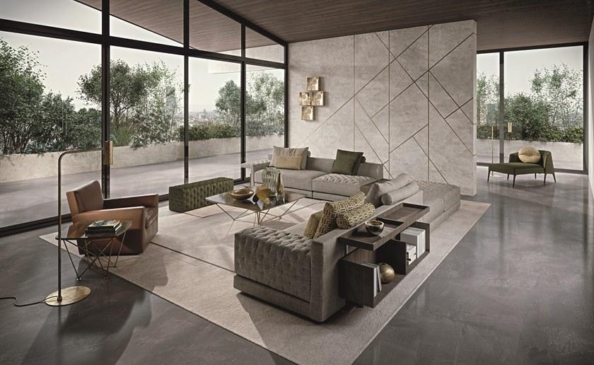 Frigerio Salotti Модульный тканевый диван с полкой для журналов Miller sun-id-1385435 - Вид №6