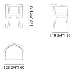 Кленовое кресло с подлокотниками Morelato современный ARCH-00112006 - Вид №6