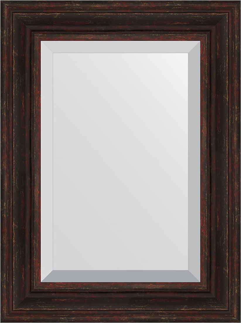 BY 3395 Зеркало с фацетом в багетной раме - темный прованс 99 mm EVOFORM Exclusive