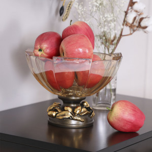 52102+52104 Фруктовница и ваза Oliva Branch Gold Бронза BOGACHO