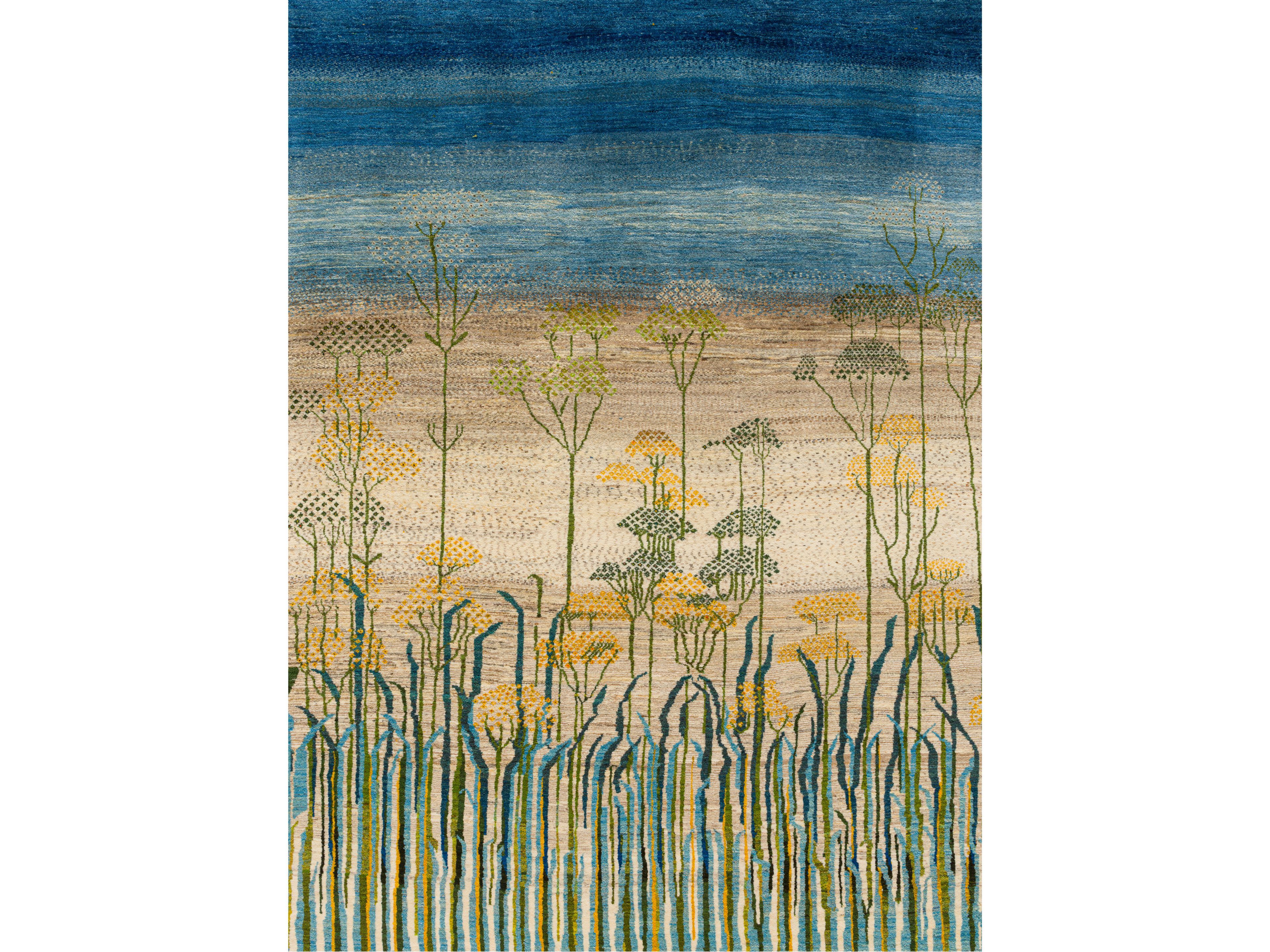 Шерстяной прямоугольный цветочный ковер Zollanvari Shorelines-Gabbehs Флора и фауна ARCH-00108447